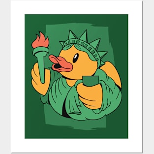 Cute Statue of Liberty Rubber Ducky // Lady Liberty Rubber Duckie Posters and Art